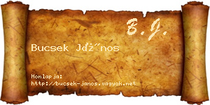 Bucsek János névjegykártya