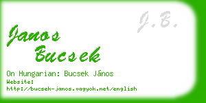 janos bucsek business card